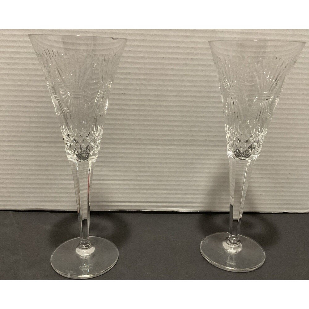 WATERFORD Crystal Toasts Millennium Toasting Champagne Flutes 2Set PICK UP ONLY